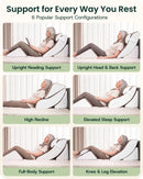 LX5 4-Piece Support for Shoulder & Upper Body Rest, Orthopedic Bed Wedge Pillow Set, Almond Brown