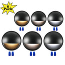 DLAC02 6-Pack 3CCT 3W Low Voltage LED Outdoor Half Moon Deck Lights Package, 12V-24V LED Step Patio Landscape Lights