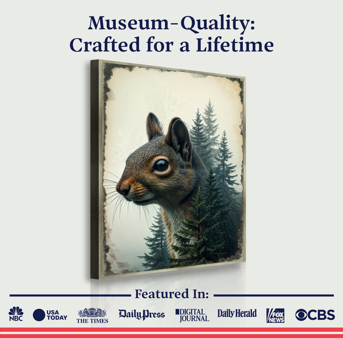 Squirrel Double Exposure Wall Art, photo 6 of 10