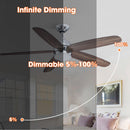 52" Dicken Farmhouse Downrod Mount Reversible Ceiling Fan with Lighting and Remote Control