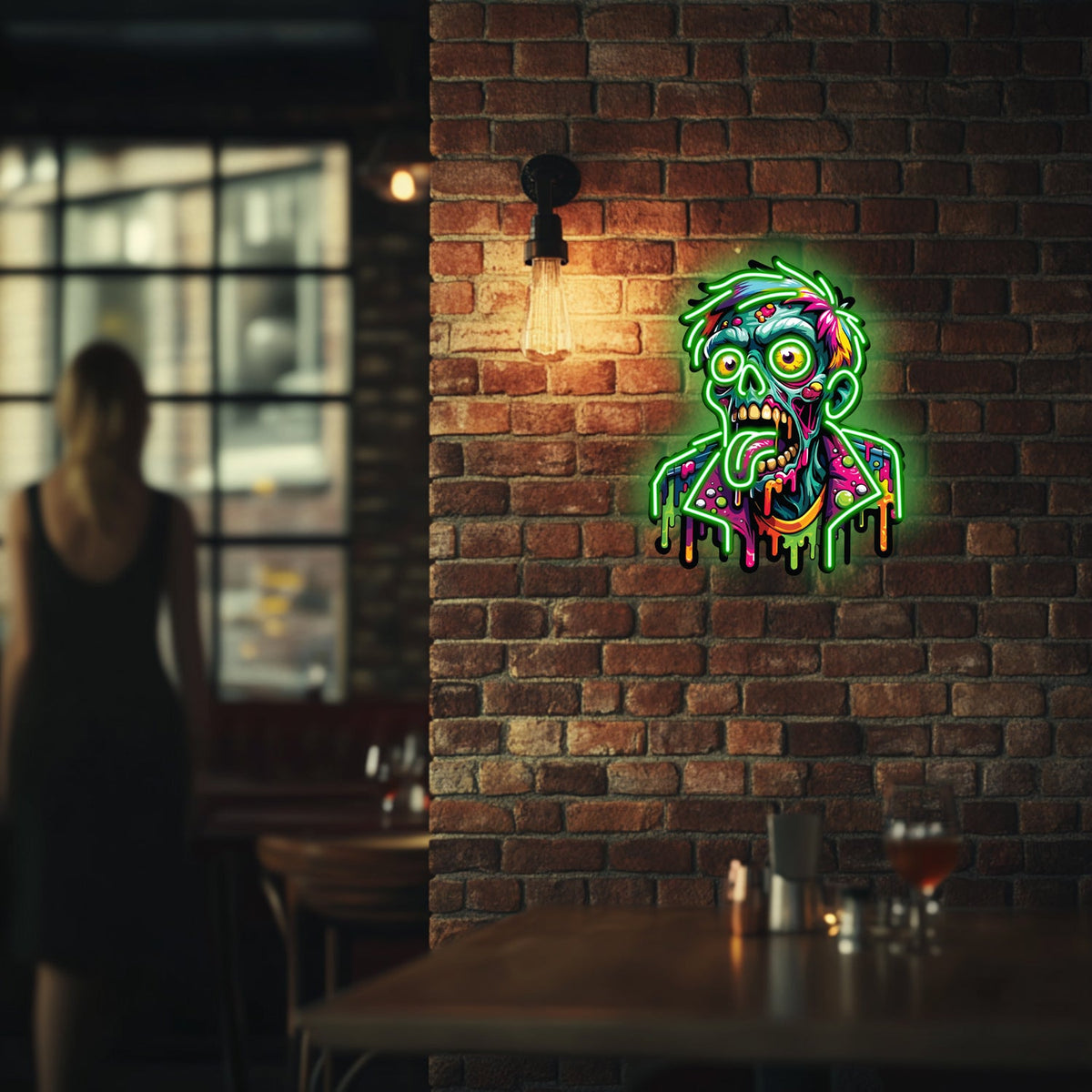 UV Printed Zombie  Neon Wall Art- LV0059, photo 6 of 7