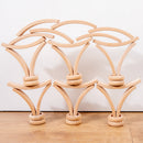 28-Piece Mini Curved Natural Wooden Building Block Set with Storage Tray