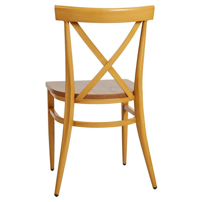 Stackable Side Chairs with Solid Wood Seat&Sturdy Metal Legs, Yellow