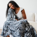 DOUBLE RUCHED FAUX FUR XL THROW BLANKETS by Saranoni