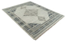 Natural Wool Hand Knotted Ivory and Gray Traditional Multi size wool Area Rug, Kids, Living Room and Bedroom Rug