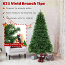 6/7/8 Feet Hinged Christmas Tree with PVC Branch Tips Warm White LED Lights by LJGDeals