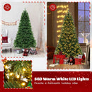 6/7/8 Feet Hinged Christmas Tree with PVC Branch Tips Warm White LED Lights by LJGDeals