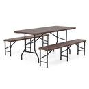 6 Feet Folding HDPE Bench with 1320 LBS Capacity and Handle Lock by LJGDeals
