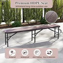 6 Feet Folding HDPE Bench with 1320 LBS Capacity and Handle Lock by LJGDeals