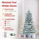 6 Feet Snow Flocked Artificial Christmas Tree with Cool White LED Lights by LJGDeals