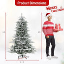 6 Feet Snow Flocked Artificial Christmas Tree with Cool White LED Lights by LJGDeals