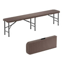 6 ft Plastic Folding Bench with 1320 LBS Capacity and Handle-Brown by LJGDeals