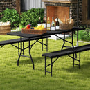 6 ft Portable Folding Table 350 LBS Fold-in-Half Table with HDPE Tabletop by LJGDeals