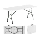6 ft Portable Folding Table 350 LBS Fold-in-Half Table with HDPE Tabletop by LJGDeals