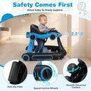 6-in-1 Baby Walker with Canopy Portable Activity Center Bouncer Rocker Combo with Music