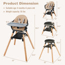 6-in-1 Baby High Chair with Removable Dishwasher and Safe Tray-White