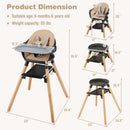 6-in-1 Baby High Chair with Removable Dishwasher and Safe Tray-White by LJGDeals