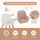 6-in-1 Convertible Wooden Highchair with Safety Harness and Adjustable Legs-Light Brown