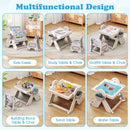 6-in-1 Multi-activity Children Table and Chair Set Folding Art Easel Set