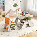 6-in-1 Multi-activity Children Table and Chair Set Folding Art Easel Set by LJGDeals