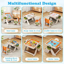 6-in-1 Multi-activity Children Table and Chair Set Folding Art Easel Set by LJGDeals