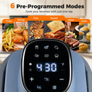6-in-1 Portable Glass Air Fryer 1500W Dual Containers with Lids Dishwasher Safe by LJGDeals