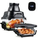 6-in-1 Portable Glass Air Fryer 1500W Dual Containers with Lids Dishwasher Safe by DirectDeals