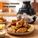 6-in-1 Portable Glass Air Fryer 1500W Dual Containers with Lids Dishwasher Safe by DirectDeals