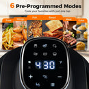 6-in-1 Portable Glass Air Fryer 1500W Dual Containers with Lids Dishwasher Safe by DirectDeals