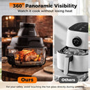 6-in-1 Portable Glass Air Fryer 1500W Dual Containers with Lids Dishwasher Safe by DirectDeals