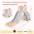 6-in-1 Toddler Slide L-shaped Playground with Basketball Hoop and Ladder by LJGDeals