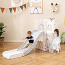 6-in-1 Toddler Slide L-shaped Playground with Basketball Hoop and Ladder by LJGDeals