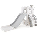 6-in-1 Toddler Slide L-shaped Playground with Basketball Hoop and Ladder by LJGDeals