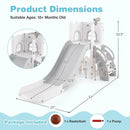 6-in-1 Toddler Slide L-shaped Playground with Basketball Hoop and Ladder by LJGDeals