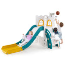 6-in-1 Toddler Slide L-shaped Playground with Basketball Hoop and Ladder by LJGDeals