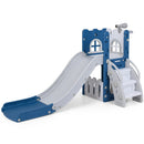 6-in-1 Toddler Slide L-shaped Playground with Basketball Hoop and Ladder by LJGDeals