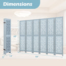 4/6 Panel Wooden Room Divider with Carved Cutout Pattern and Solid Wood Frame by DirectDeals