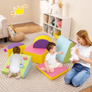 6-Piece Soft Play Set for Toddlers with Climbing Triangle and Ramp-Blue by LJGDeals