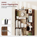 6-Tier Bookshelf Wooden Bookcase with 2 Anti-Tipping Kits Open Display Shelf by LJGDeals