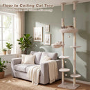 Floor-to-Ceiling Cat Tree with 6 Tiers and Hammock by DirectDeals