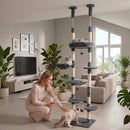 Floor-to-Ceiling Cat Tree with 6 Tiers and Hammock by DirectDeals