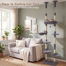 Floor-to-Ceiling Cat Tree with 6 Tiers and Hammock by DirectDeals