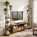 6-tier Plant Stand with RGB Light and Wheels 57inch Tall Indoor Display Shelf Flowerpot Holder