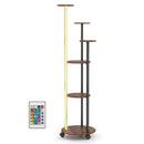 6-tier Plant Stand with RGB Light and Wheels 57inch Tall Indoor Display Shelf Flowerpot Holder by LJGDeals