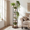 6-tier Plant Stand with RGB Light and Wheels 57inch Tall Indoor Display Shelf Flowerpot Holder by LJGDeals