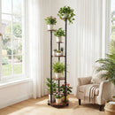 6-tier Plant Stand with RGB Light and Wheels 57inch Tall Indoor Display Shelf Flowerpot Holder by LJGDeals