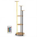 6-tier Plant Stand with RGB Light and Wheels 57inch Tall Indoor Display Shelf Flowerpot Holder by LJGDeals