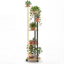 6-tier Plant Stand with RGB Light and Wheels 57inch Tall Indoor Display Shelf Flowerpot Holder by LJGDeals