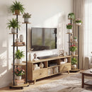 6-tier Plant Stand with RGB Light and Wheels 57inch Tall Indoor Display Shelf Flowerpot Holder
