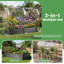 6 x 3 x 1 FT Galvanized Raised Garden Bed with Greenhouse Cover by DirectDeals